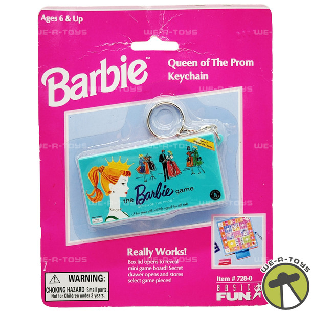 Barbie Miniature Queen of the Prom Board Game Keychain 1999 Basic Fun 728-0 NEW