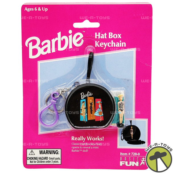 Barbie Miniature Hat Box Keychain 1999 Basic Fun No. 728-0 NRFP