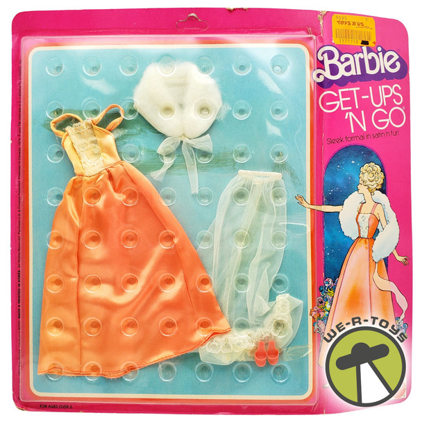 Barbie Get-Ups 'N Go Satin 'n Fur Orange and White Outfit 1975 Mattel NRFP