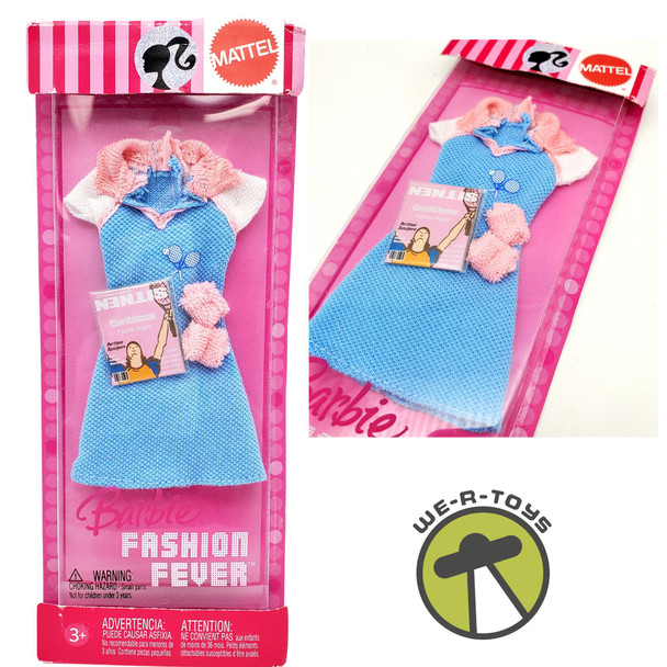 Barbie Fashion fever Blue Pink and White Tennis Outfit Mattel L0689 NRFP
