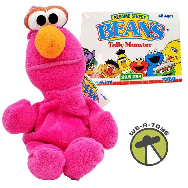 Sesame Street Beans Plush Telly Monster 30 Year Anniversary Tyco 1997 NWT
