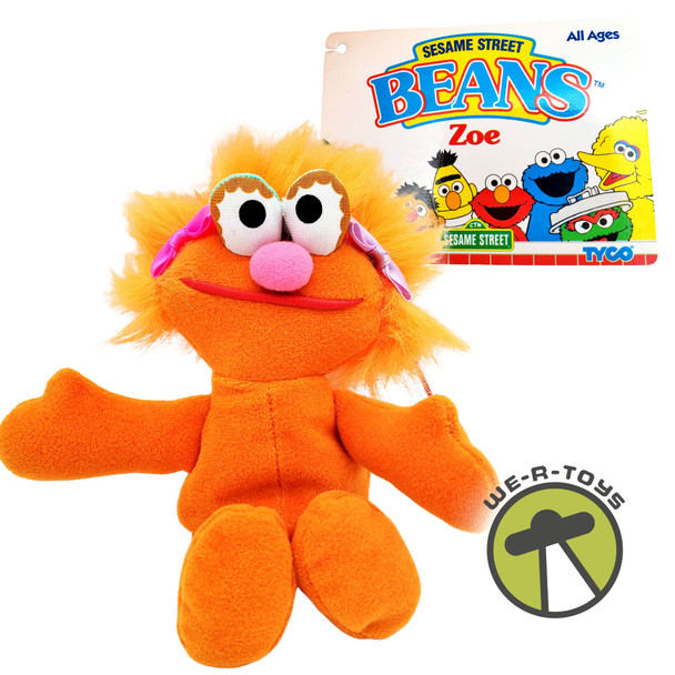 Sesame Street Beans Plush Zoe 30 Year Anniversary #33628 Tyco 1997 NWT
