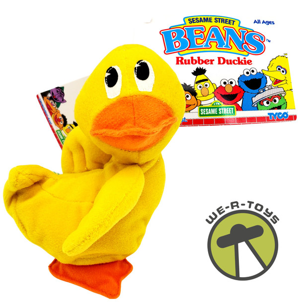 Sesame Street Beans Rubber Duckie Plush 30 Year Anniversary Tyco 1997 NWT
