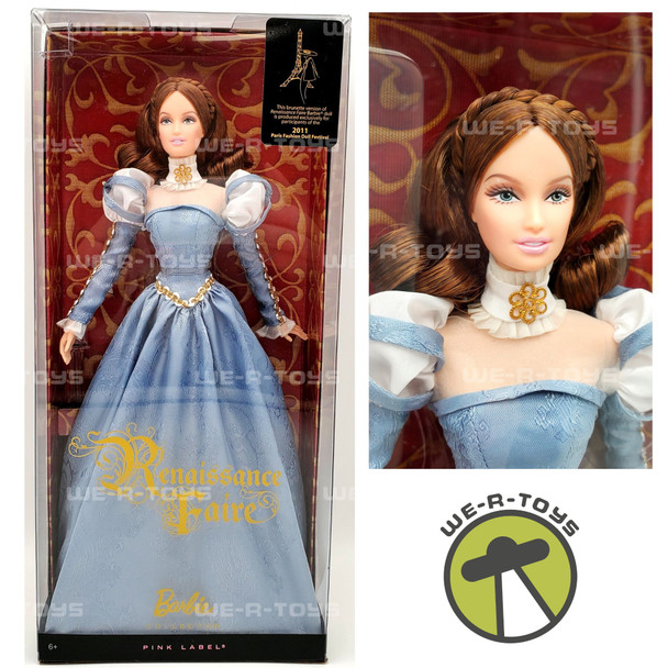 Renaissance Faire Barbie Doll Pink Label Brunette Version 2011 Mattel V8755