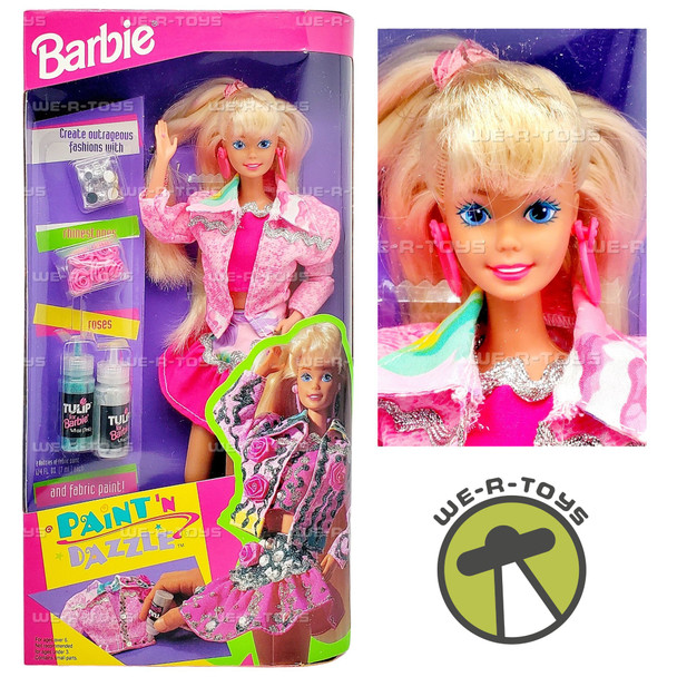 Barbie Paint 'N Dazzle Doll and Fabric Paint Set 1993 Mattel 10039 NEW
