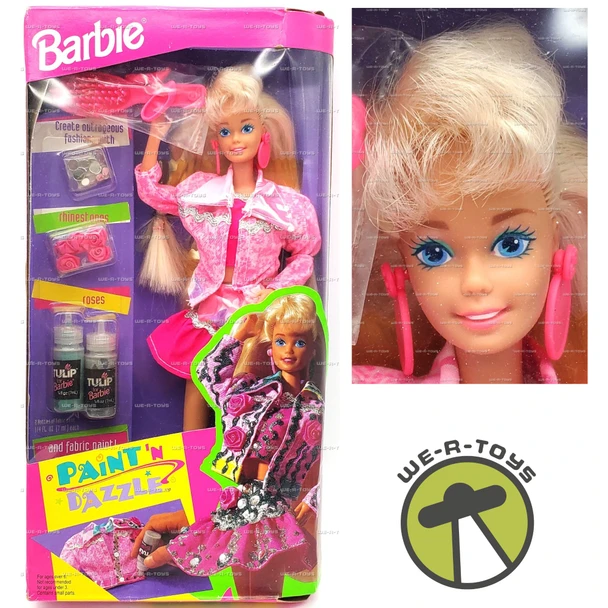 Barbie Paint 'N Dazzle Doll and Fabric Paint Set 1993 Mattel 10039