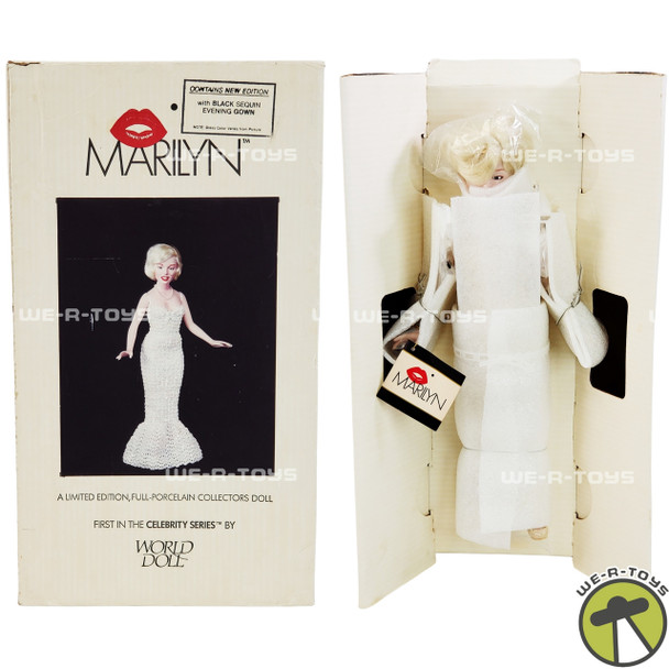 Marilyn Monroe 17" Porcelain Doll Sequin Dress 1983 World Doll No. 91695 USED