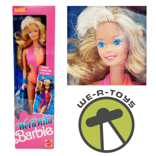 Barbie Wet'n Wild Doll with Color Changing Swimsuit 1989 Mattel #4103 NEW