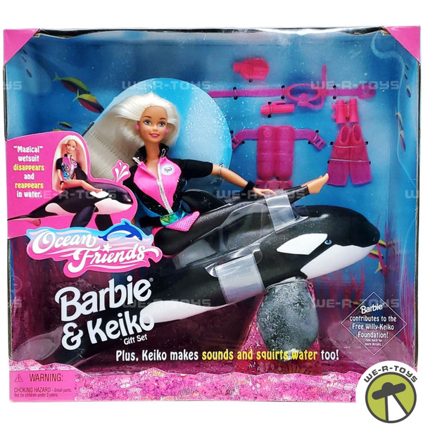 Ocean Friends Barbie & Keiko Gift Set Doll and Orca 1996 Mattel #16214 NRFB