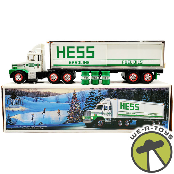 1987 Hess Toy Truck Bank with Barrels USED (2)