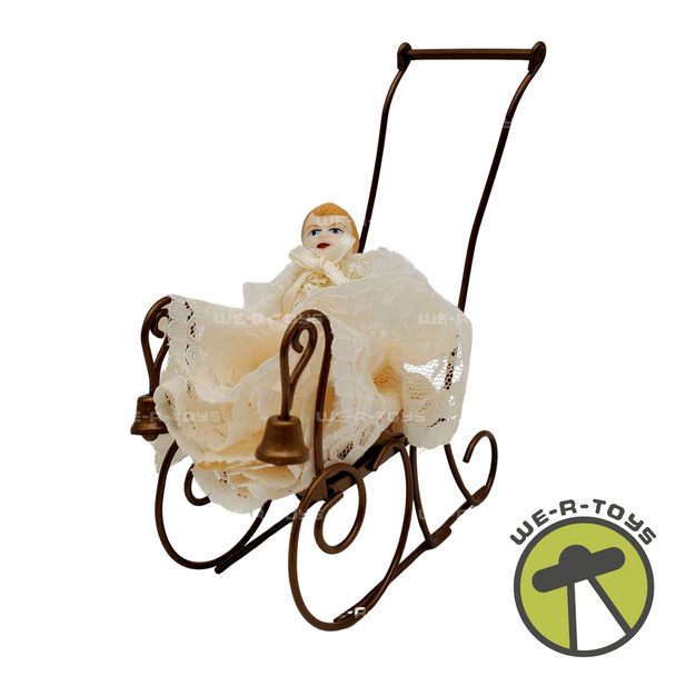 Byers' Choice Skating Girl's Doll and Sled 2000 USED