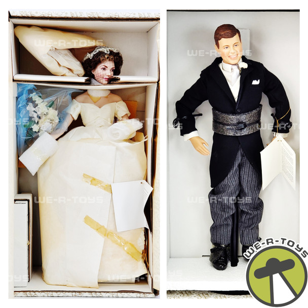 Franklin Mint Heirloom John F. Kennedy Groom & Jackie Bride Dolls Lot of 2 NEW