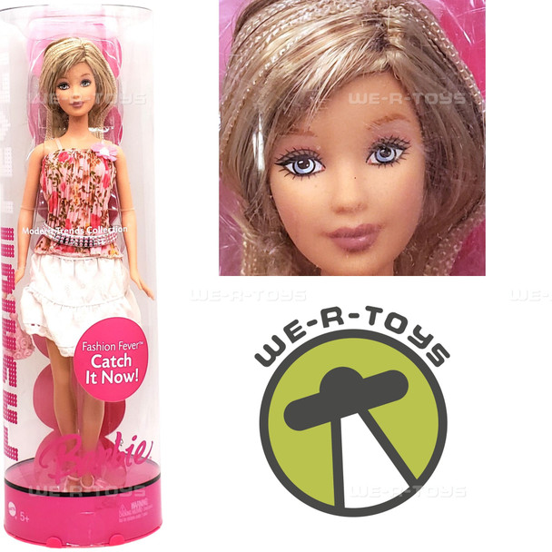 Barbie Fashion Fever Modern Trends Doll in Floral Pink Top & White Skirt K9810