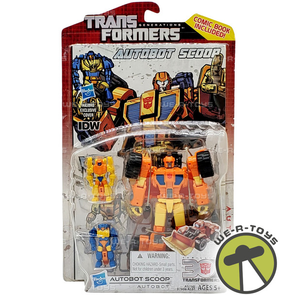 Transformers Generations Deluxe AutoBot Scoop Action Figure and Comic Book