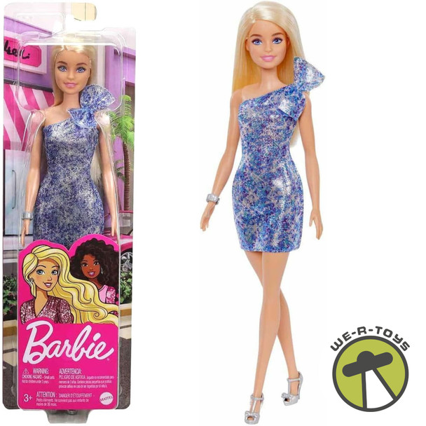 Barbie Glitz Doll 1 Sparkly Blue Dress 2020 Mattel GRB32