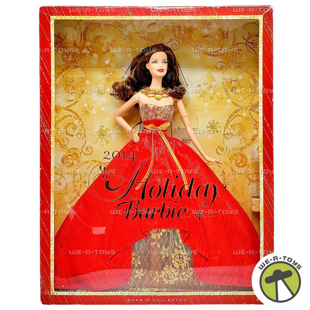 2014 Holiday Barbie Collector Doll Brunette 2013 Mattel BDH35
