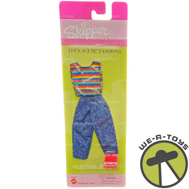 Barbie Teen Scene Fashions Skipper Striped Logo Top & Jeans 1999 Mattel NRFP