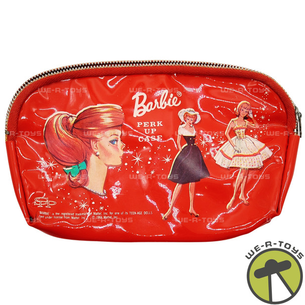 Barbie Red Perk-Up Vinyl Bag with Metal Zipper Vintage 1964 SPP USED