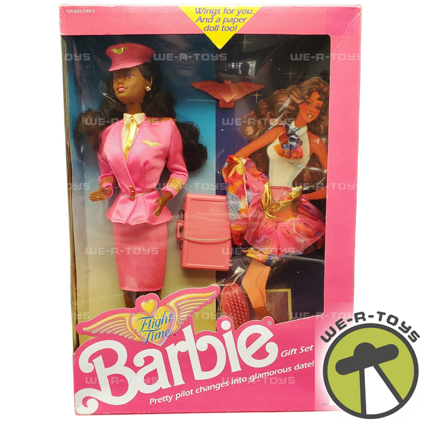 Barbie Flight Time African American Doll Gift Set 1989 Mattel 9584 NRFB