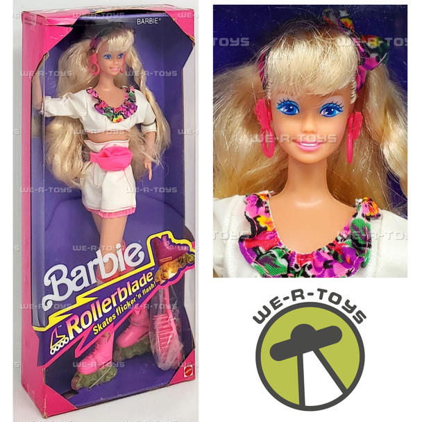 Barbie Rollerblade Doll Skates Flicker 'n Flash 1991 Mattel 2214