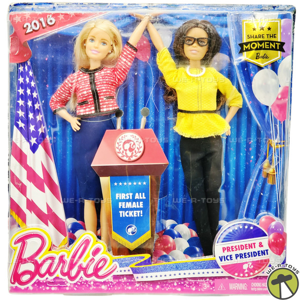 Barbie President Blonde & Vice President African American 2016 Mattel DPN01 NEW