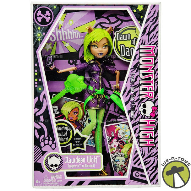 Monster High Dawn of The Dance Clawdeen Wolf Doll 2009 Mattel No. T6069 NRFB