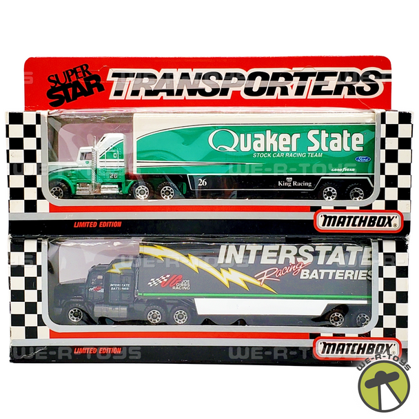 Matchbox Super Star Transporters Lot of 2 Die Cast Racing Semi Trucks 1992 NEW