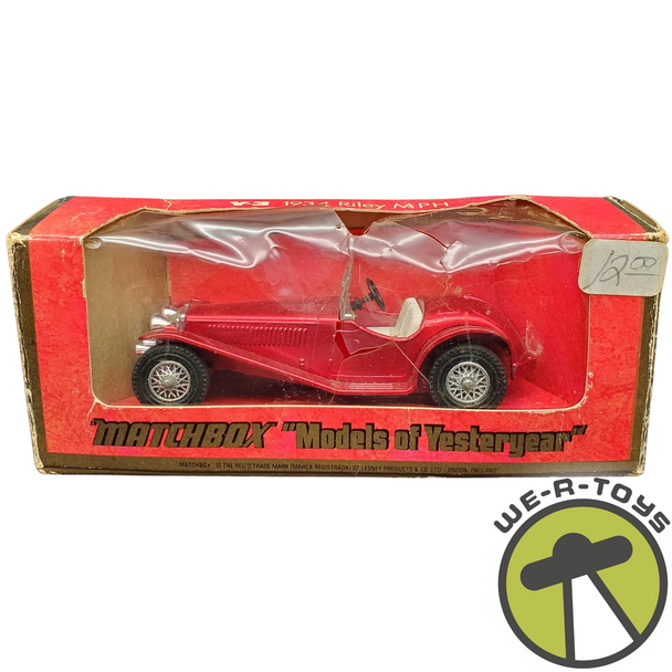 Matchbox Models of Yesteryear Y3 1934 Riley MPH 1:35 Die Cast Car Red 1973 NEW