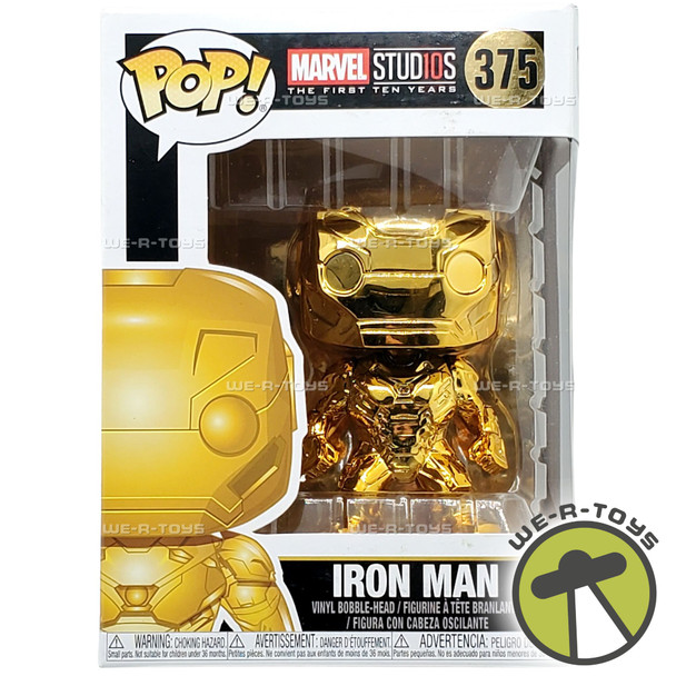 Funko Pop Marvel Studios 10 Iron Man Gold Chrome No 375 Vinyl Figure