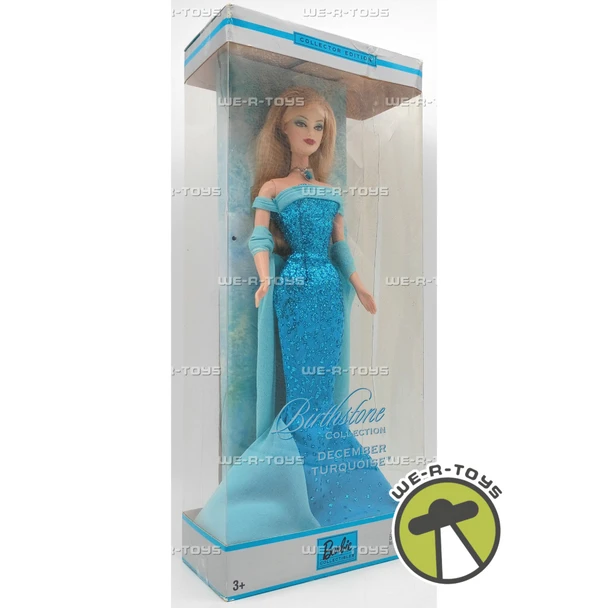 December Turquoise Birthstone Collection Barbie Doll Blonde 2002 Mattel C5330