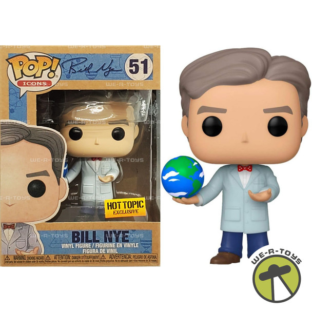 Funko Pop Icons 51 Bill Nye with Globe Hot Topic Exclusive Vinyl Figure NRFB