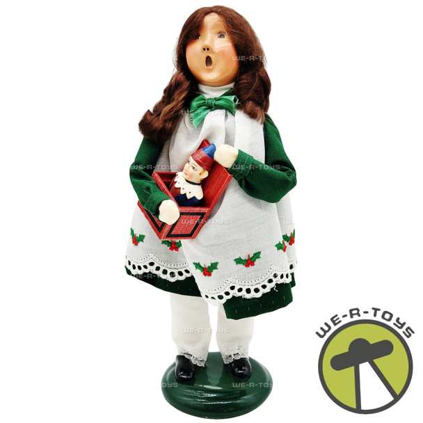 Byers' Choice Carolers Girl With Jack In The Box 9" Figure 2001 USED