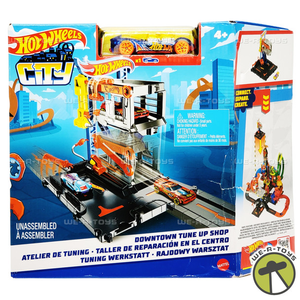 Hot Wheels City Downtown Tune Up Shop Playset With 1:64 Scale Vehicle NRFB