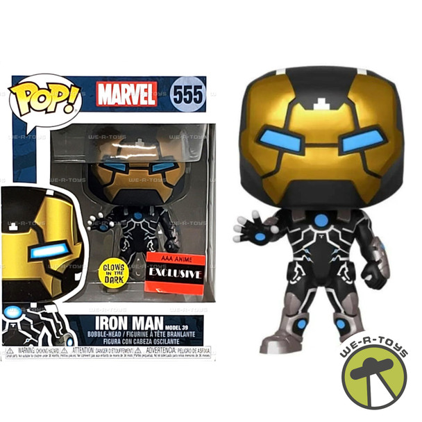 Funko Pop Marvel 555 Iron Man Model 39 AAA Anime Exclusive Glows NRFB