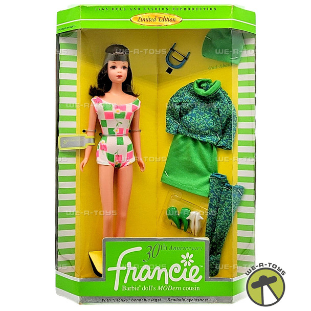 30th Anniversary Francie Doll Barbie Doll's Modern Cousin 1966 Reproduction