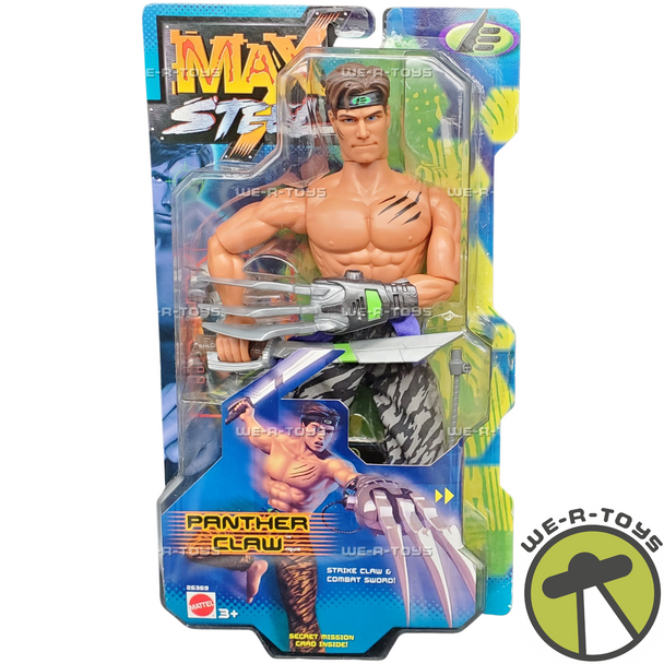 Max Steel Panther Claw 12" Action Figure with Strike Claw 2000 Mattel 26369 NRFP