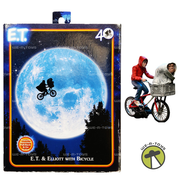 NECA E.T. 40th Anniversary 7" E.T. & Elliott with Bicycle Action Figure Set NEW