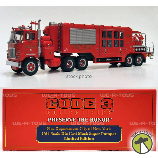 Code 3 Preserve The Honor FDNY Mack Super Pumper Vehicle Limited Edition NRFB