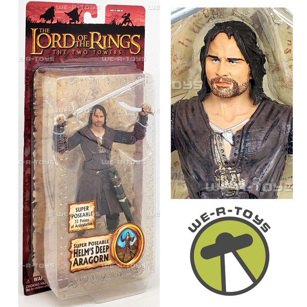 Lord of the Rings Two Towers Helm's Deep Aragorn Figure 2004 Toy Biz #81446