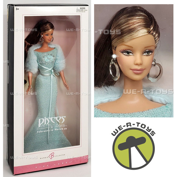 Barbie Collector Pisces Feb 19 - March 20 Pink Label Doll 2004 Mattel C6239