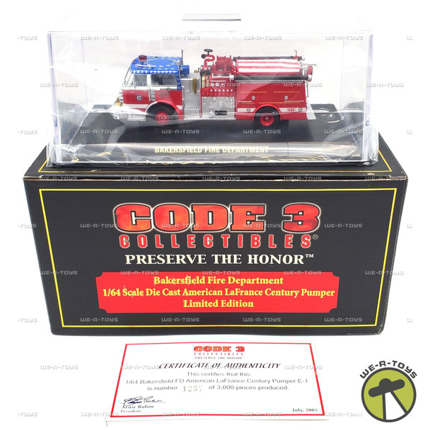 Code 3 Collectibles Bakersfield Fire Department American LaFrance Fire Truck