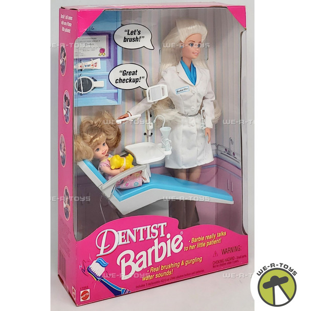 Dentist Barbie & Kelly Patient Doll Set With Dental Chair 1997 Mattel 17255
