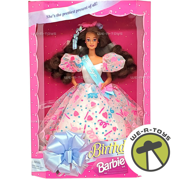 Birthday Barbie Doll Brunette She's the Prettiest Present of All Mattel 13253