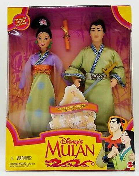 Disney's Mulan Hearts of Honor Mulan & Shang Dolls 1997 Mattel No. 19019 NRFB