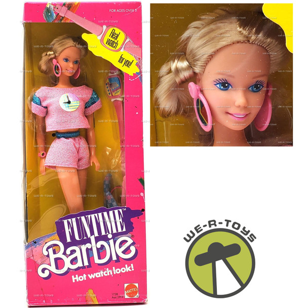 Funtime Barbie Hot Watch Look Doll 1986 Mattel #1738 - We-R-Toys