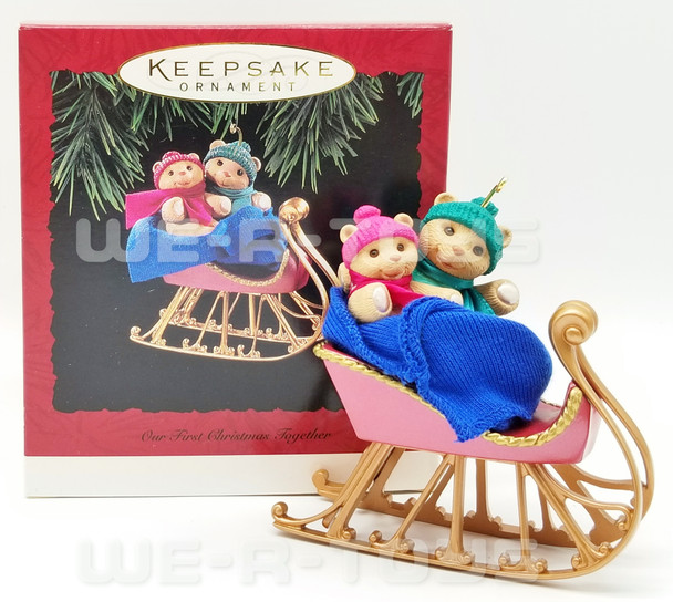 Hallmark Keepsake Ornament Our First Christmas Together 1994 Bears in Sleigh NEW
