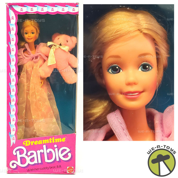 Barbie Dreamtime Doll With Her Cuddly Bear B.B. 1984 Mattel #9180
