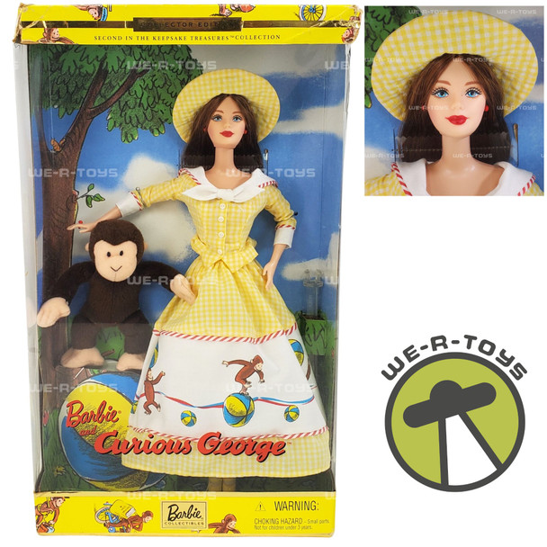 Barbie and Curious George Doll Plush Collector Edition 2000 Mattel 28798 NRFB
