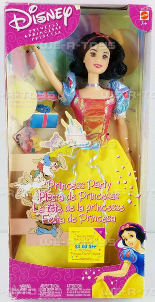 Disney Princess Party Snow White Doll Foreign 2002 Mattel No. 56773 NIB