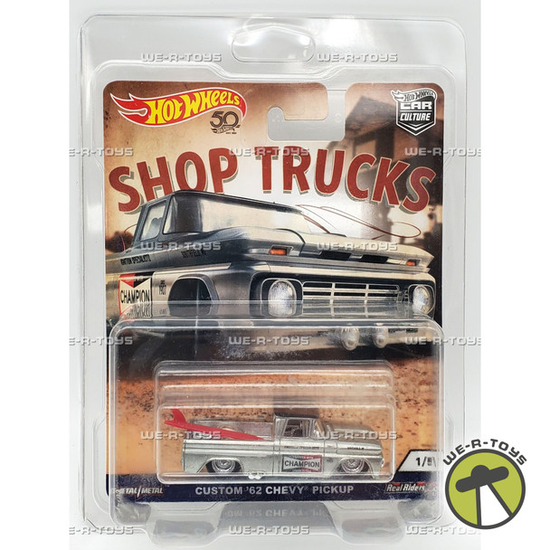 Hot Wheels Shop Trucks Custom '62 Chevy Pickup Vehicle 1/5 Mattel 2017 NRFP